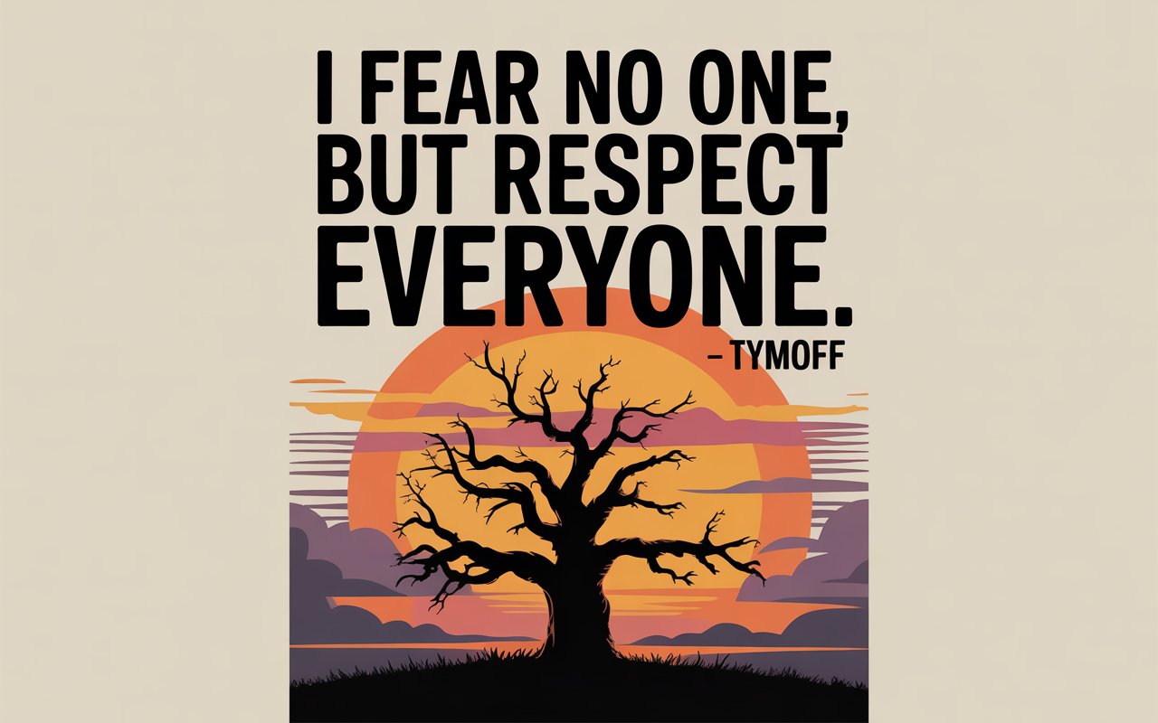 i fear no one, but respect everyone. - tymoff