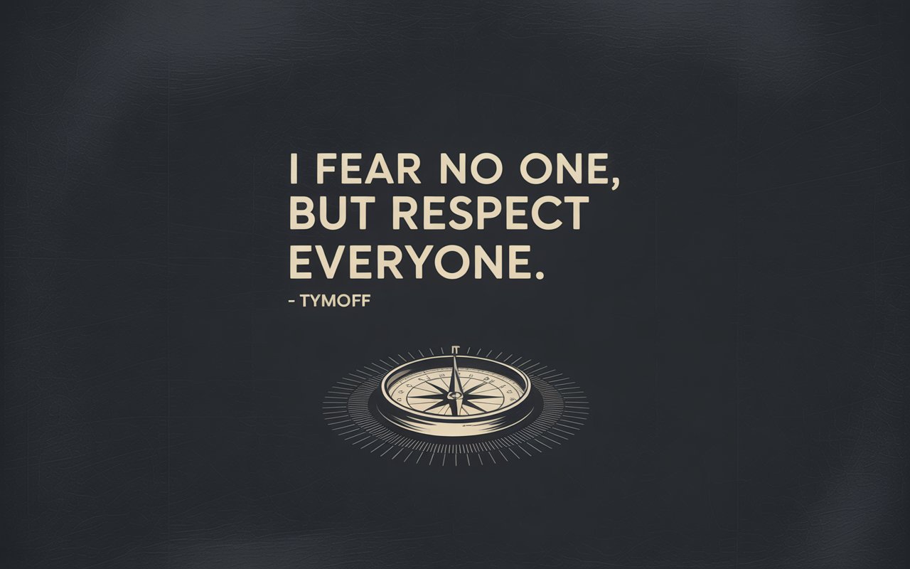 i fear no one, but respect everyone. - tymoff